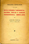 Nueva Economía Fundamental, Hacienda Pública y Derecho Transcendental Inmobiliario by Adolfo Garcia