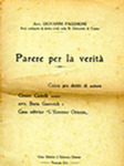 Parere per la Verità by Giovanni Pacchioni
