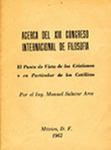 Acerca del XIII Congreso Internacional de Filosofía by Manuel Salazar Arce