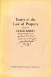 Essays in the Law of Property by Clyde Emery