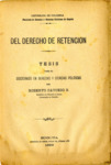 Del Derecho de Retención by Roberto Caycedo S.