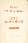 Ley 245 Ventas a Plazos. Ley 218 Solares Yernos by República de Cuba. Senado