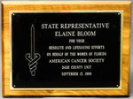 Award for Resolute and Lifesaving Efforts on Behalf of the Women of Florida by American Cancer Society