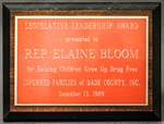 Legislative Leadership Award by Informed Families of Dade County, Inc.