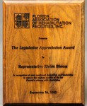 Legislative Appreciation Award by Florida Association of Rehabilitation Facilities, Inc.