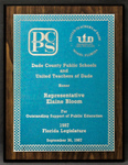 Award for Outstanding Support of Public Education by Dade County Public Schools and United Teachers of Dade