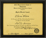 Myrtle Wreath Award by Palm Beach County Chapter of Hadassah: Women's Zionist Organization of America