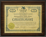 Certificate of Stock by Greater Miami Chamber of Commerce