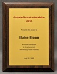 Award for Overall Contribution to the Advancement of Technology-Based Industries by American Electronics Association