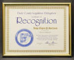 Certificate of Recognition by Dade County Legislative Delegation
