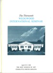 The Thirteenth Wedgwood International Seminar, April 25-27, 1968, Charlotte, North Carolina